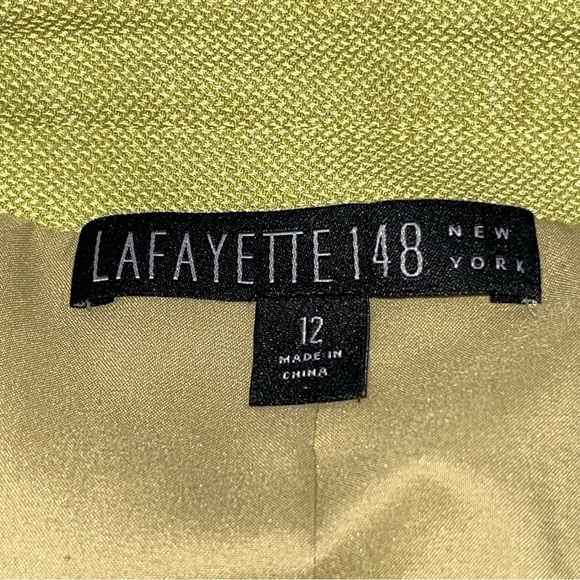 Lafayette 148 Lime Green Virgin Wool & Silk Blazer Jacket size 12 - Picture 5 of 7